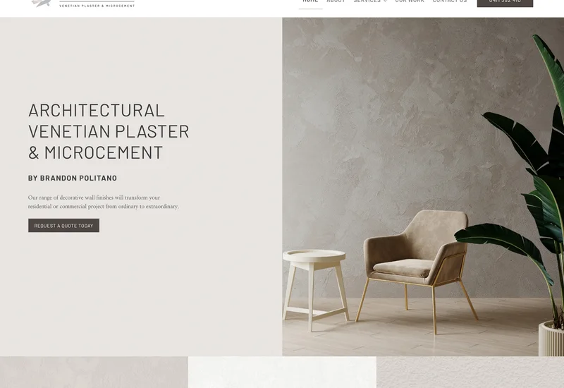 Website design for Architectural Venetian Plaster, Shoalhaven