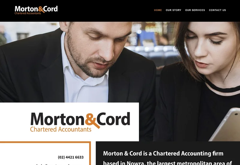 Website design for Morton & Cord, Nowra