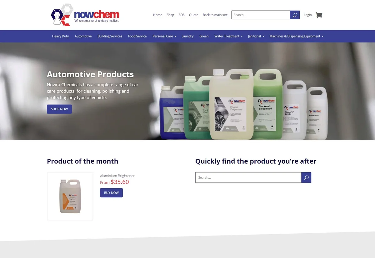 Website design for Nowchem, South Nowra