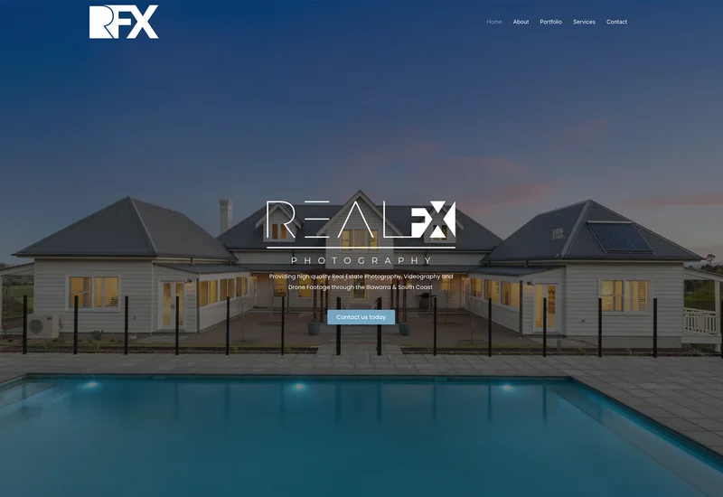 Website design for RealFX Photography, Shoalhaven