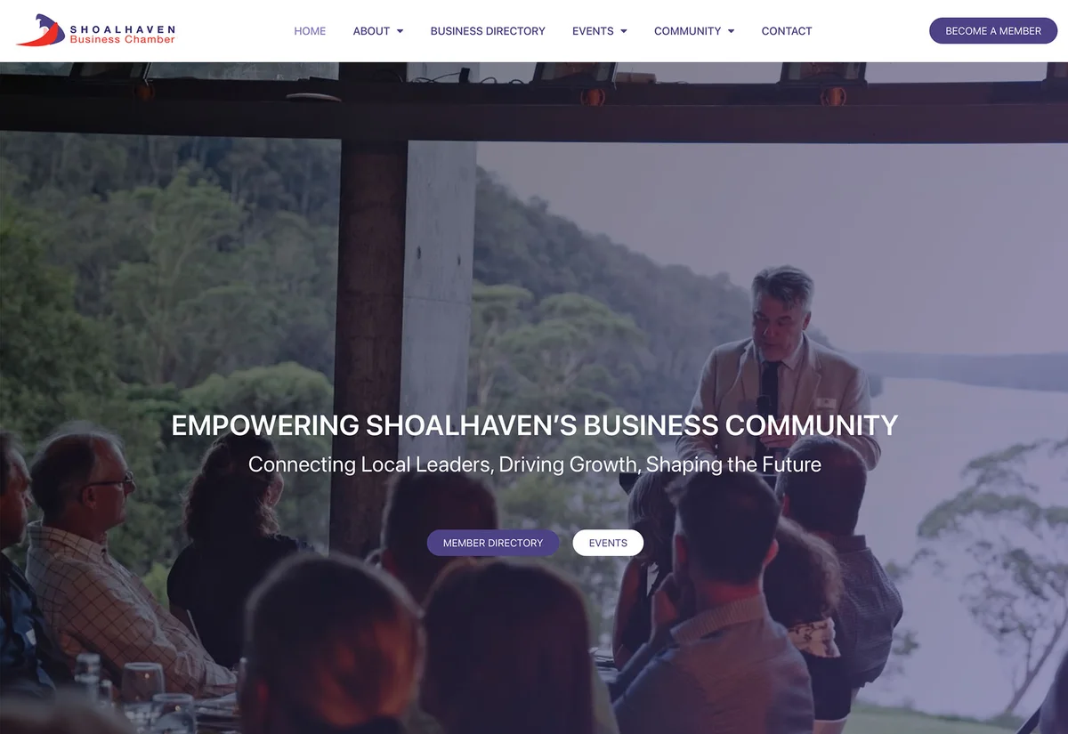 Website design for Shoalhaven Business Chamber, Nowra