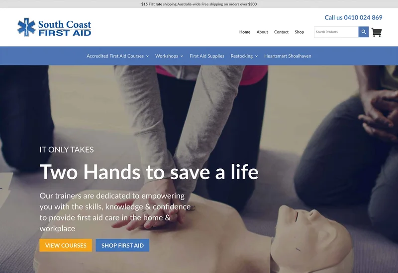 Website design for South Coast First Aid, Shoalhaven