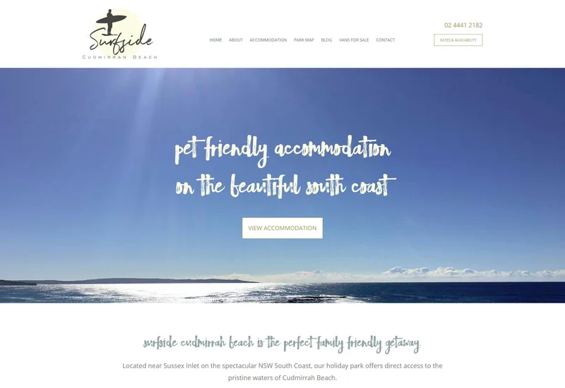 Website design for Surfside Cudmirrah Beach, Cudmirrah